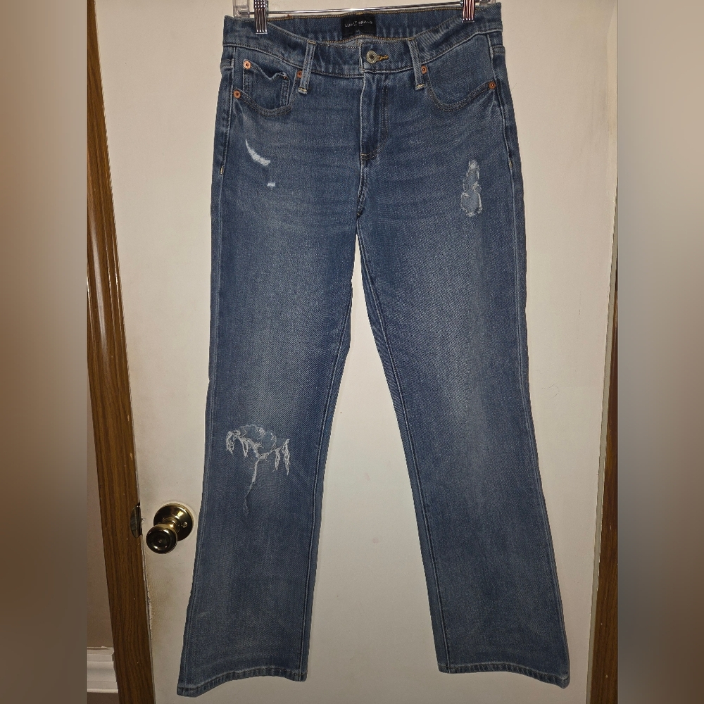 Lucky Brand Easy Rider Bootcut Jeans Womens Size 8 Distressed Medium Wash